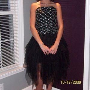 Black and silver homecoming dress